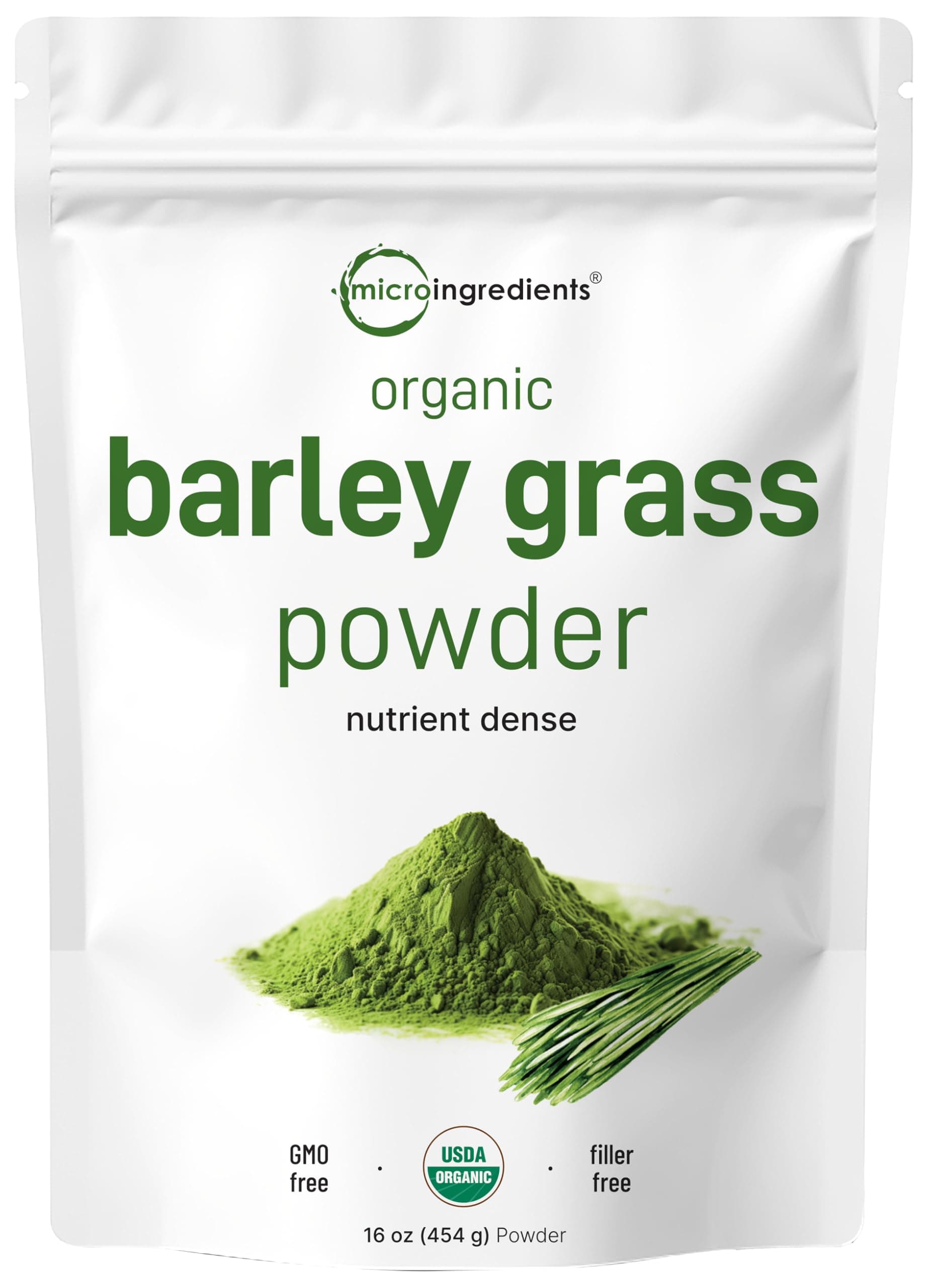 Organic Barley Grass Powder, 16 Ounces | US Grown | Rich in Vitamins, Minerals, Fibers, & Antioxidants | Superfood Greens Mix for Immune Health and Digestion Support | Non-GMO