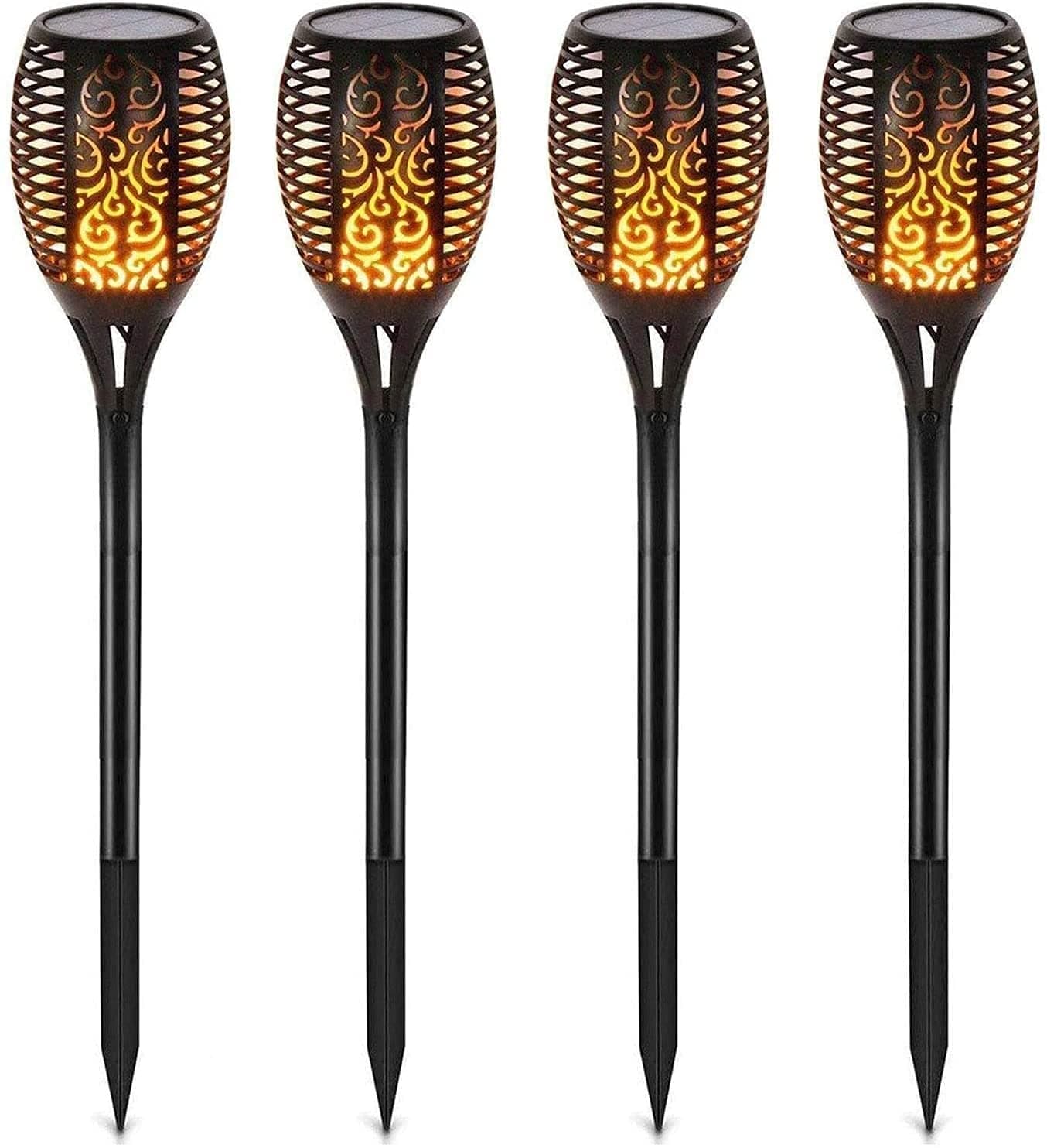 GREAT STAR 108 LED Waterproof Solar Light Flickering Flame Solar Torch Light (Pack of 8 Pieces)