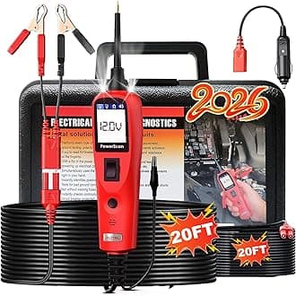 PowerScan PS100 Power Circuit Probe Kit - 12V 24V Car Circuit System Diagnostic Tool, Automotive Circuit Tester with 20ft Extension Cable, Easy to Read AC/DC Current Resistance