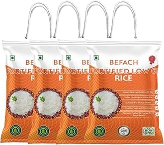 Befach Fortified Low GI Rice | Certified by National Institute of Nutrition | Low Sugar | Low GI | No Pesticides, Non GMO, Perfect for Diet & Diabetic People (4.5 KG)