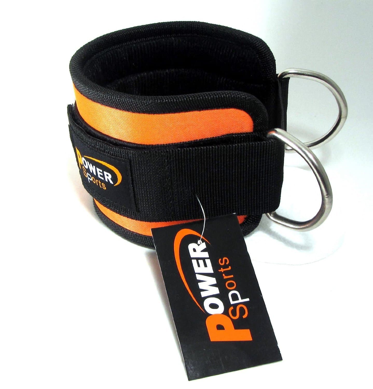 Gym Ankle/Foot Flex Strap BLACK/ORANGE Neoprene Exercise Cable Gym Machine Attachment Power Training/Lifting Gym Fitness Exercise Ankle Strap SOLD SINGLE