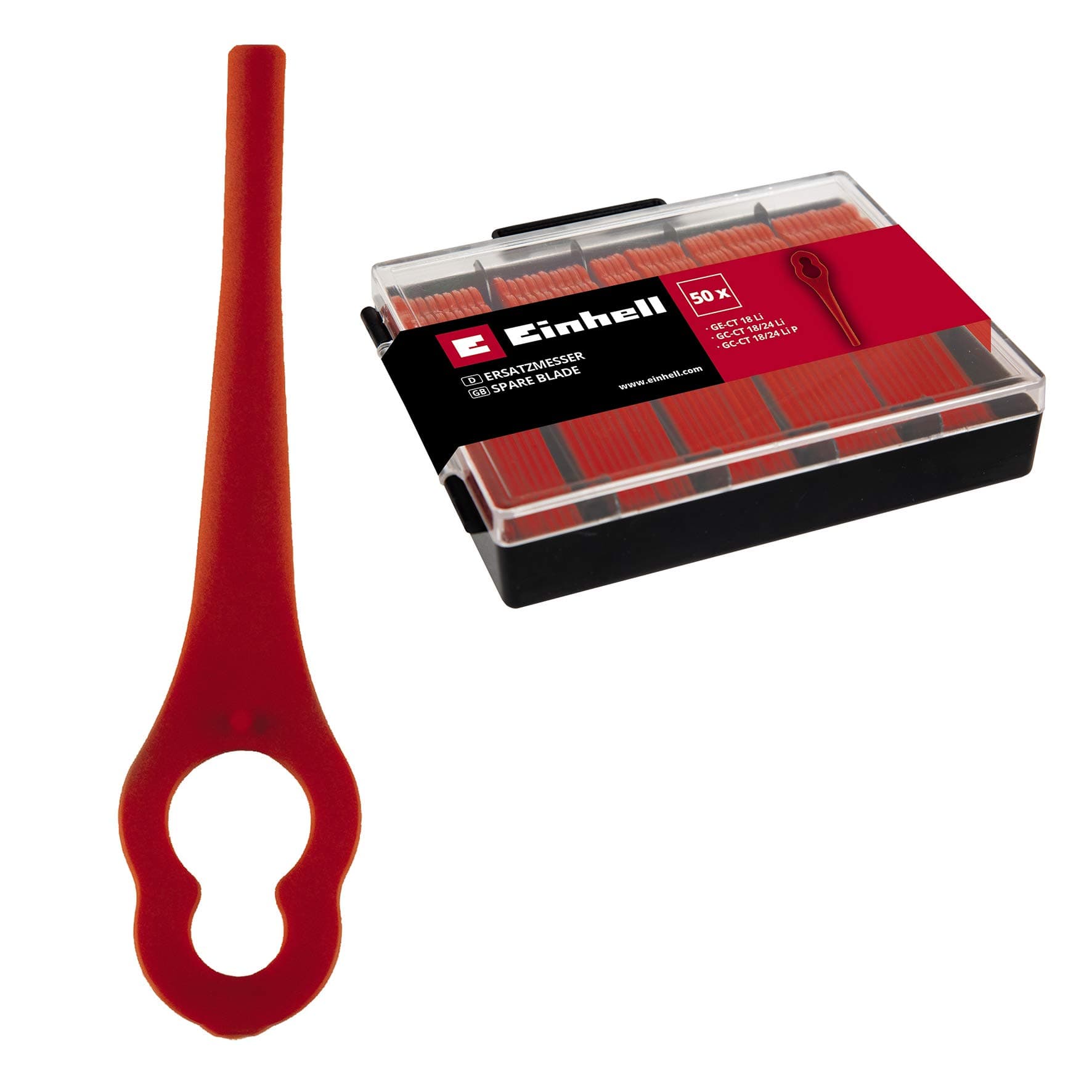 Einhell Replacement Strimmer Blades (50pcs) - Plastic Blade Set For GE-CT 18 Li, GC-CT 18/24 Li P Grass Trimmers