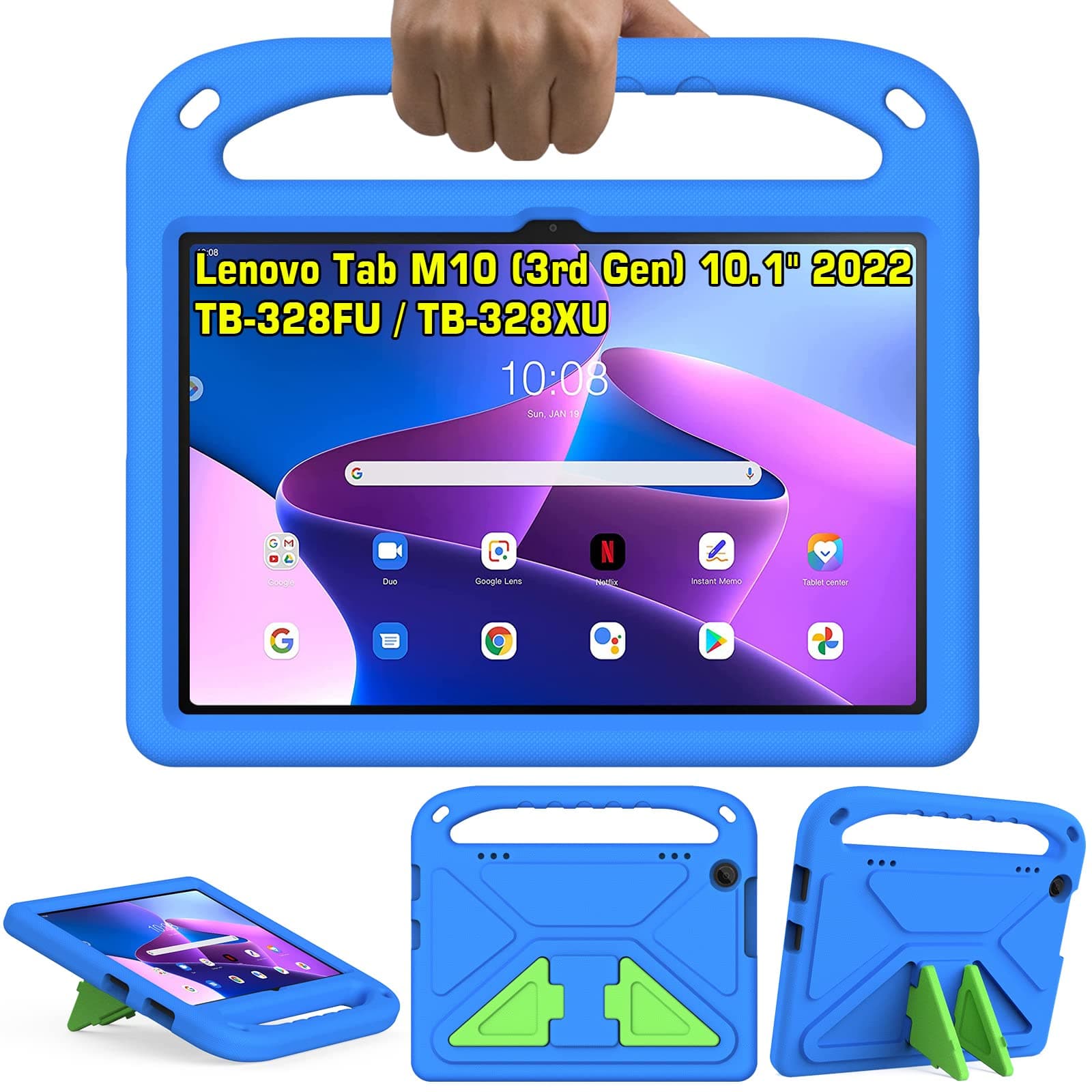 Kids Case for Lenovo Tab M10 3rd Gen Tablet, with Handle Shockproof Stand Protective Cover [ONLY fits M10 3rd Gen 10.1" TB-328FU/TB-328XU]