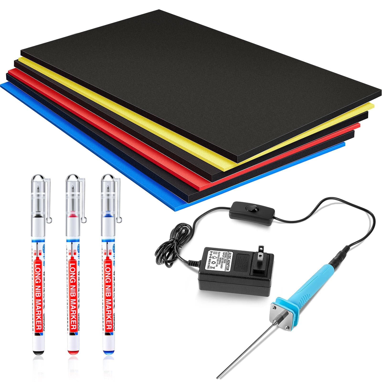 Fabbay Tool Box Foam Set, Includes 3 Foam Tool Organizers and Cutter, Deep Hole Markers, Adjustable Tool Box Liner Mat (10.6 x 18.1 Inches)