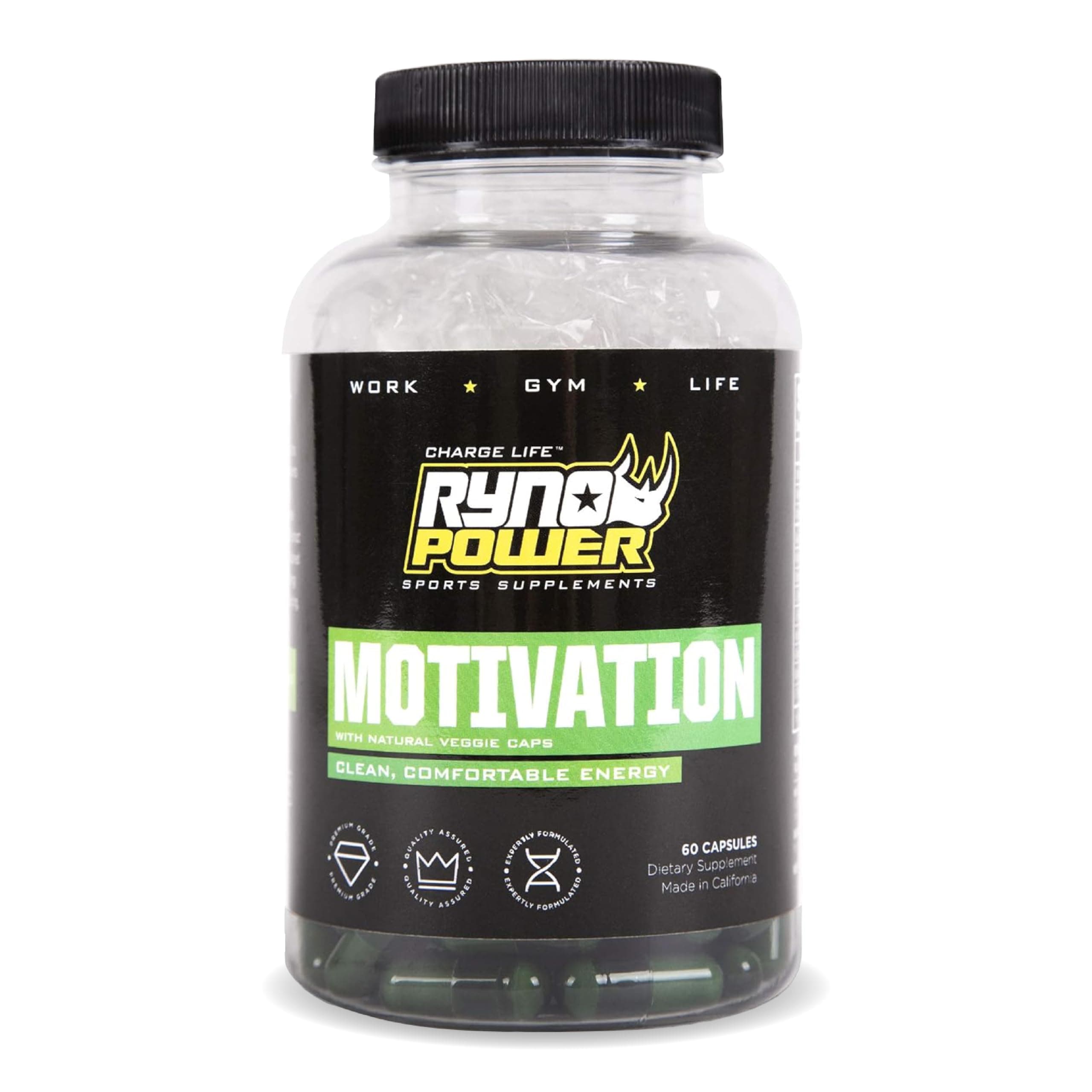 Motivation Pre-Workout Focus Energy Supplement Capsules (30 Servings)