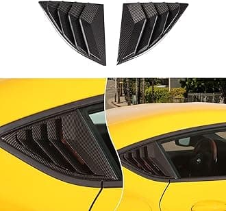 Fit for Toyota Supra GR A90 A91 MK5 2019-2022 Rear Side Window Louver Cover, Rear Window Shutters Triangle Trim Cover Stickers(Carbon Fiber-Black)