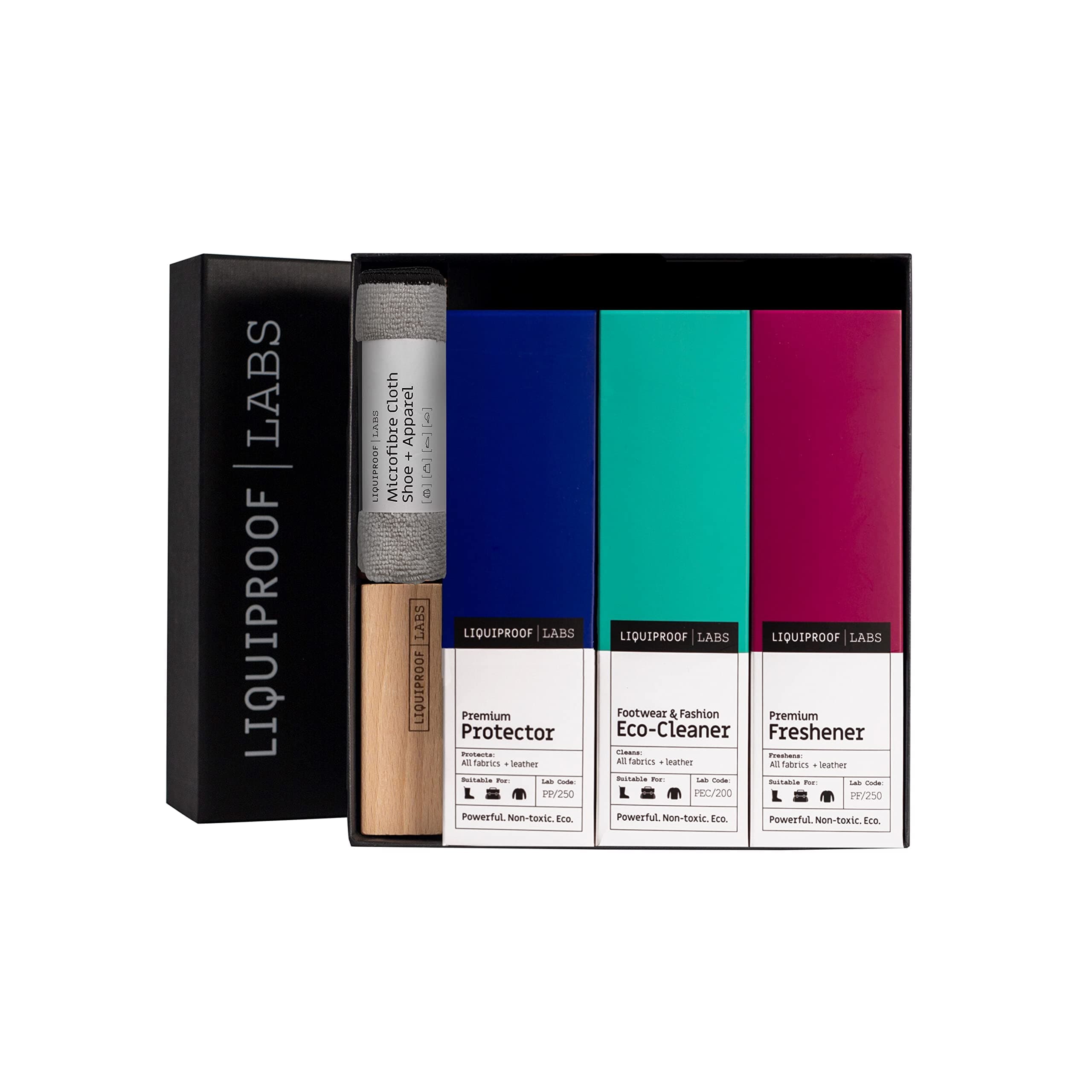 – LABS Complete 250 in Gift Box - Shoe care kit with a Protector, Eco Cleaner, Freshener, Vegetable Fibre Brush and Microfibre Cloth. Shoe and Sneaker Care Gift Set