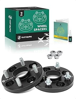 YHTAUTO 4X100mm Hub Centric Wheel Spacers 15 mm Compatible with Honda, Acura, Kia & Mitsubishi Models, Integra, CRX, Wheel Tire Spacers w/ M12x1.5 Studs, 56.1mm Hub Bore 4 Lug 2PCS Black