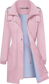Bloggerlove Rain Jacket Women Lightweight Raincoat Waterproof Windbreaker Striped Climbing Outdoor Hooded Trench Coats S-XXL