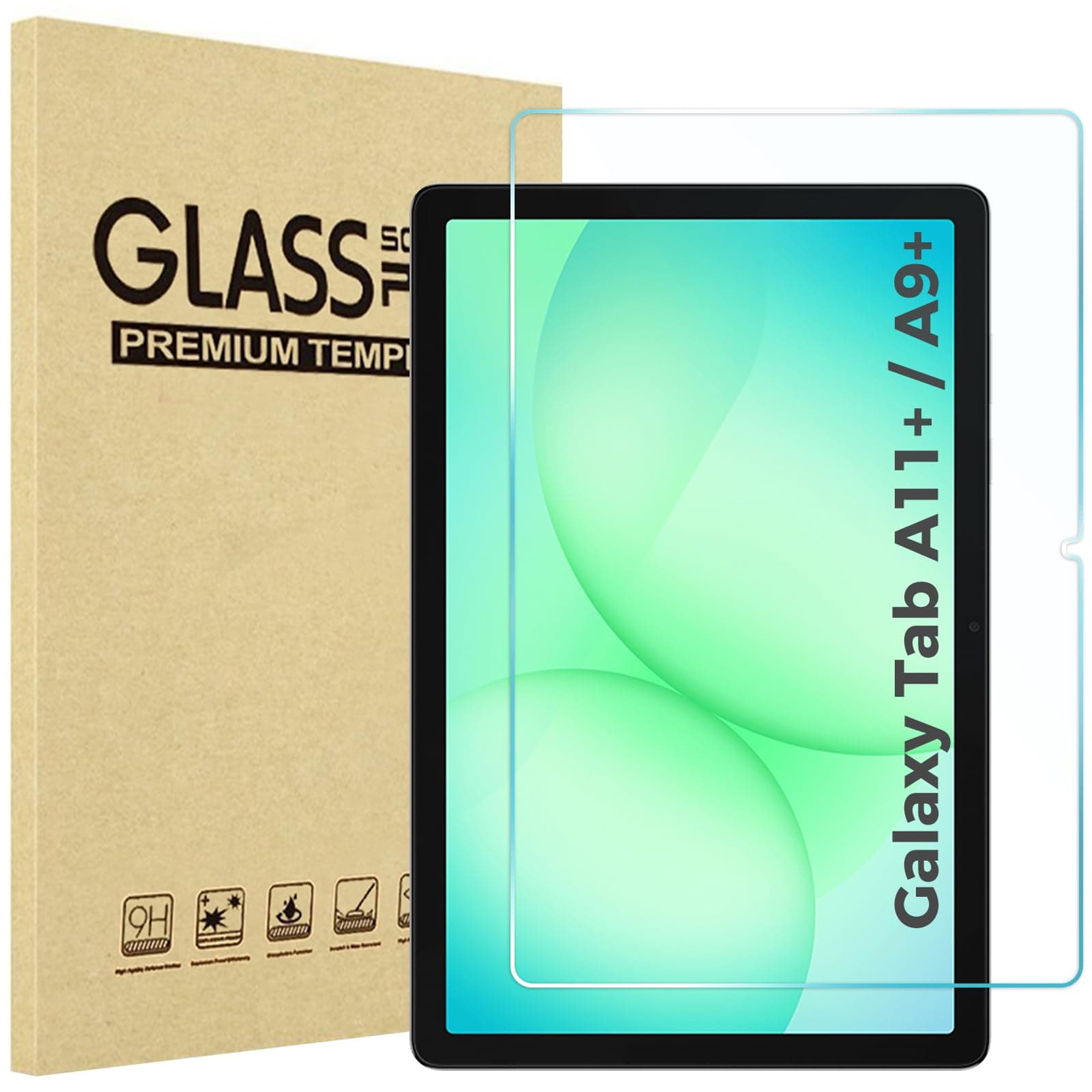 ProCase 1 Pack Screen Protector for Galaxy Tab A11 Plus 2025 / Tab A9 Plus 11 Inch 2023, HD Tempered Glass 9H Film Guard for Tab A11+ / A9+ 5G 11"