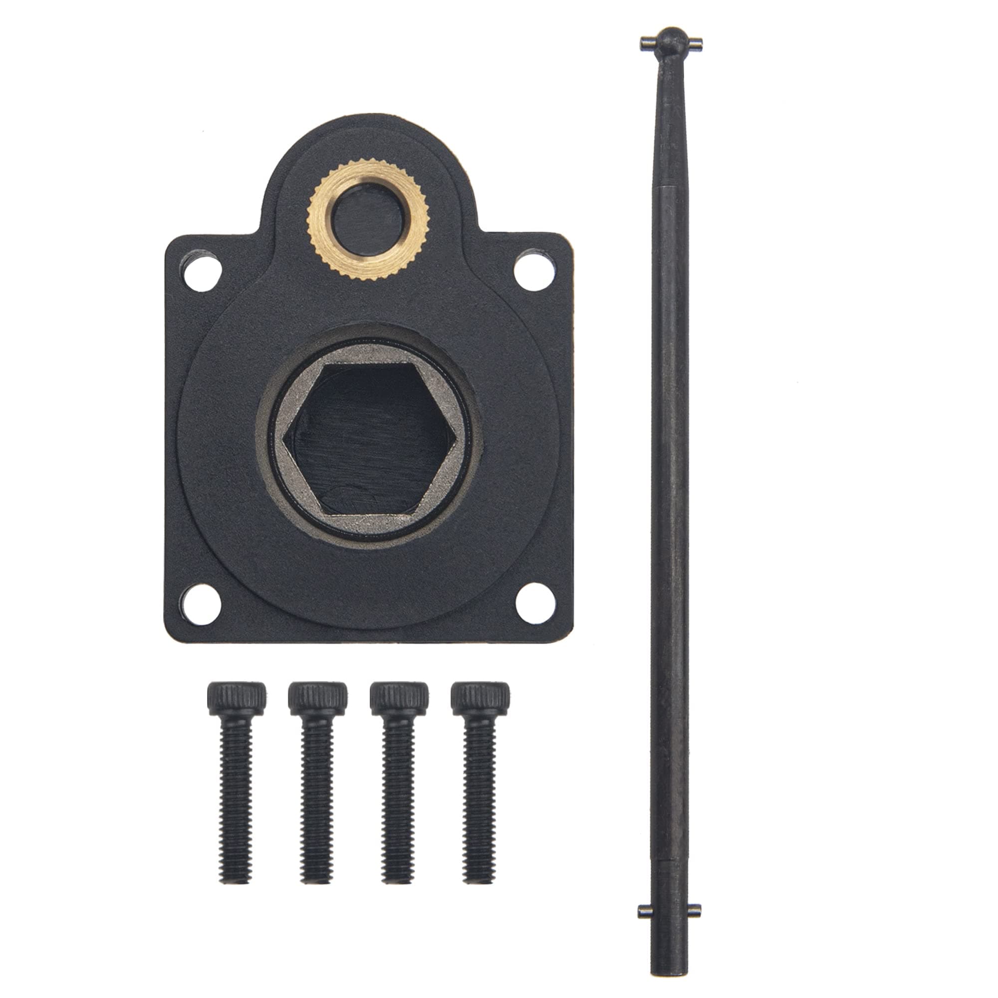 RC Electric Roto Starter E-Start Backplate Power Back Cover 11011 & Drill Start Wand Power Starter Shaft Rod Pin End 11003 for 1/10 HSP HPI Vertex VX 16/18/21, CXP SH 18/21 Engines (Hole Centers 27mm)