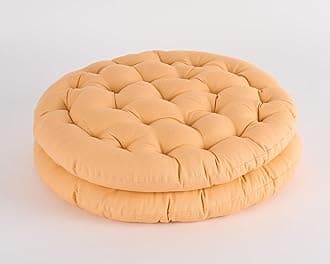 SKANDA FAB Premium Cotton Floor Seating Cushion | Luxurious Comfort & Microfiber Fill 60X60 CM Large Size for Meditation | Floor Cushions | Pooja | Living Room | Pets | Outdoor Peach Fuzz Pack of 2