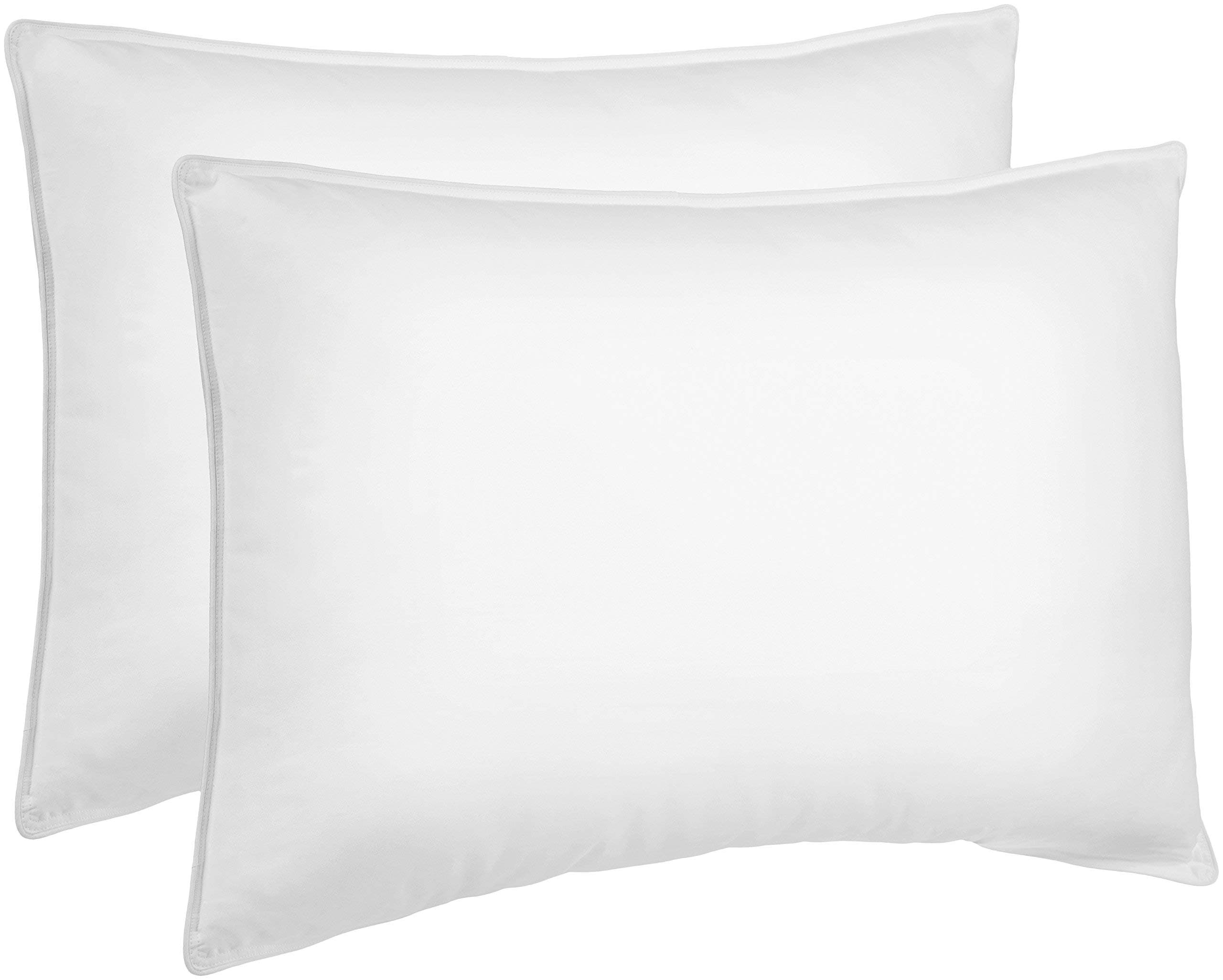 Pack of 2 soft white goose and down feather pillows white