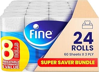 Fine Kitchen Super Towel Pro, 24 Rolls 60 Sheets x 3 Ply Paper Tissue