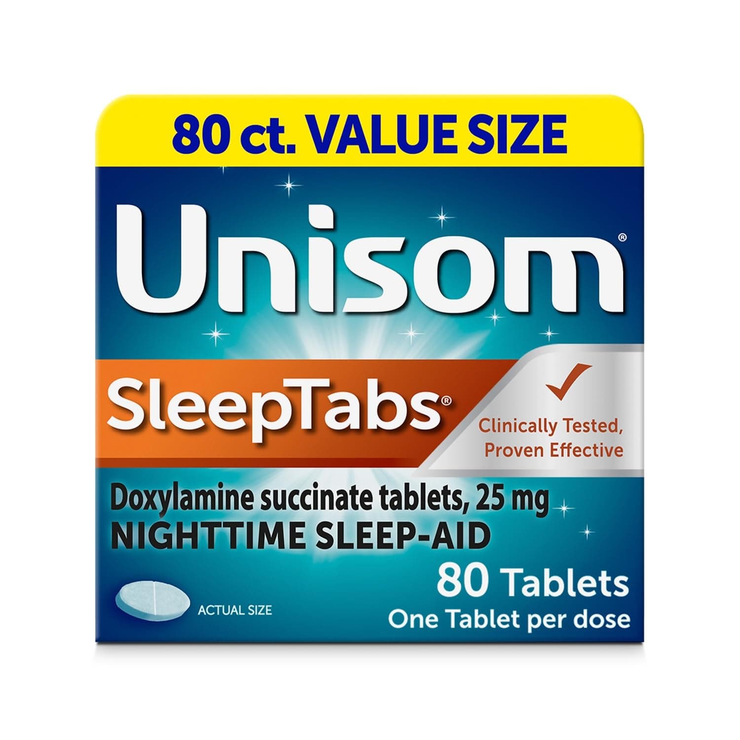 SleepTabs, Nighttime Sleep-aid, Doxylamine Succinate, 80 Tablets
