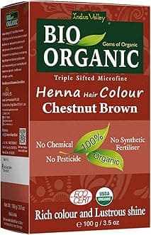 Bio Organic Natural Henna Hair Color For Grey Hairs -100gm (Chestnut Brown)