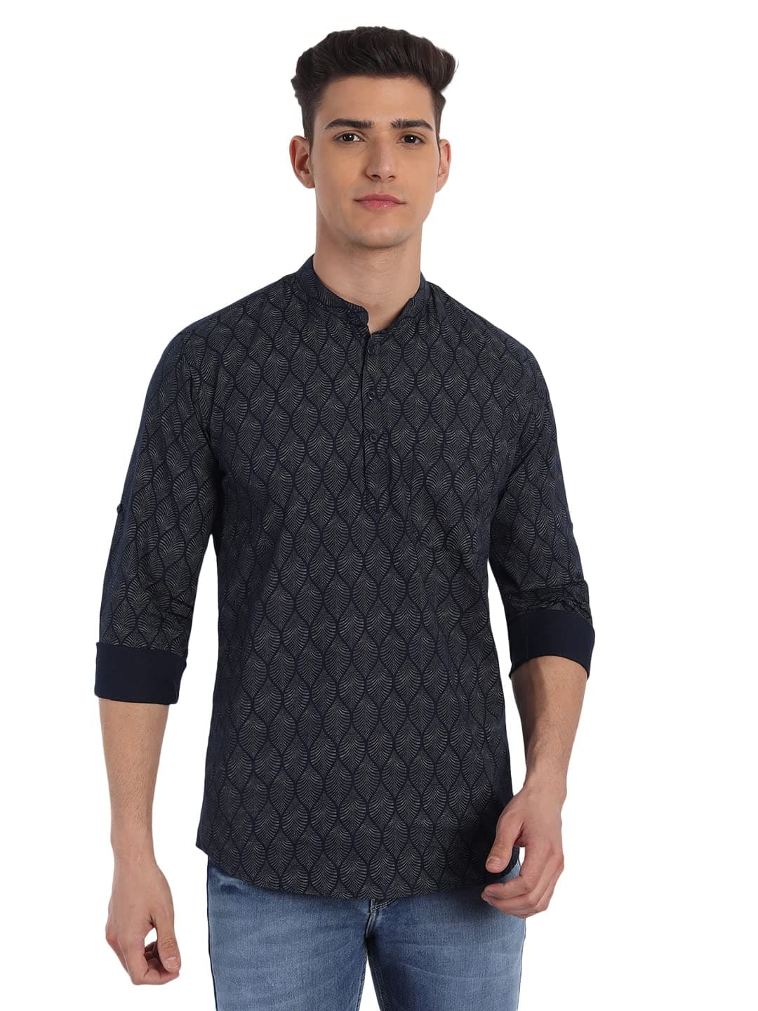 Men's Cotton Regular Fit Short Printed Designer Kurta