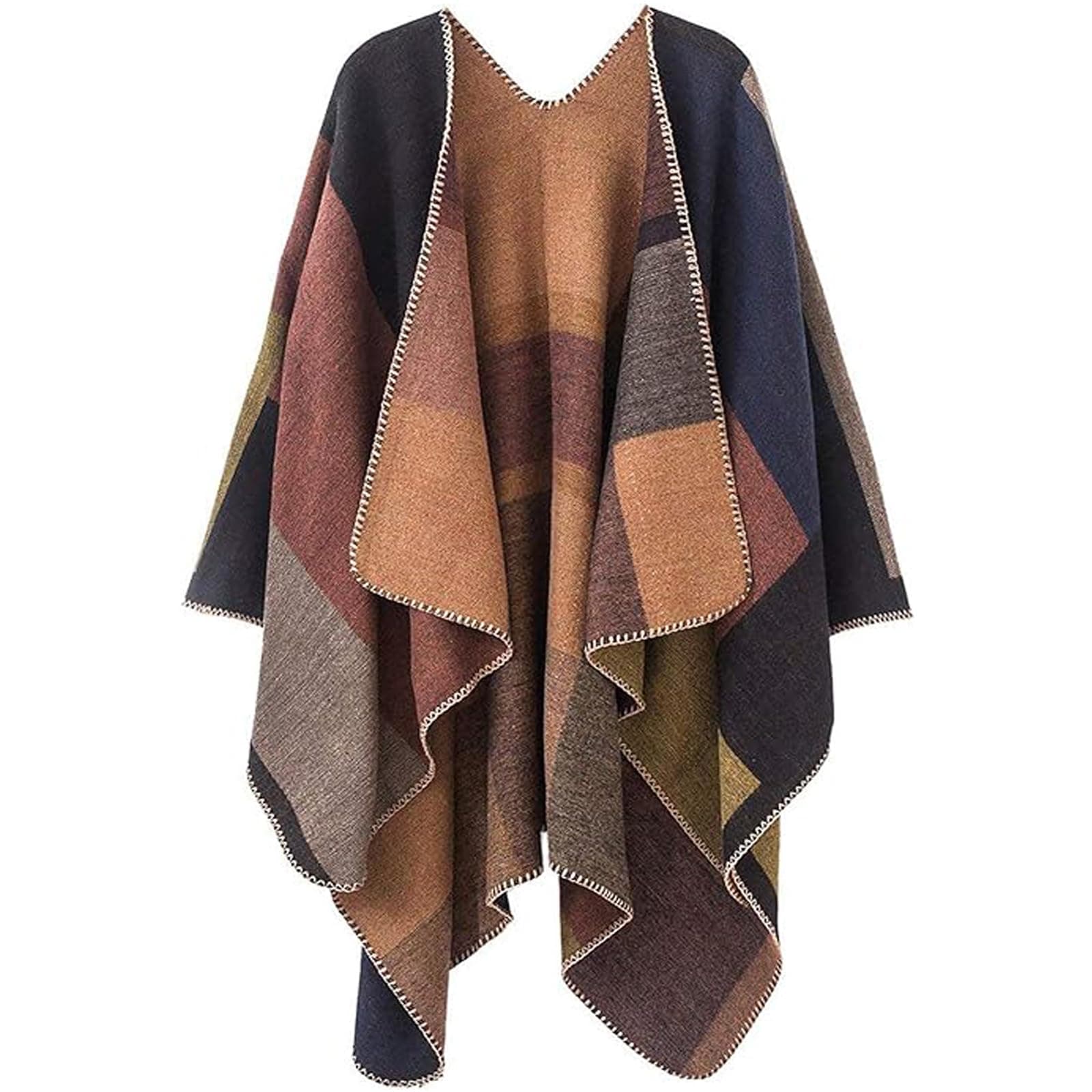 PAMEILA Women's Shawl Wraps Open Front Poncho Cape Oversized Sweaters Casual Cardigan Shawls for Fall Winter