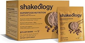 BODi Shakeology 0g Added Sugar Plant Based Protein Powder Blend, Gluten-Free Shake with Vitamins and Minerals – Helps Support Healthy Weight Loss, Lean Muscle, Gut Health, Cafe Latte- 14 Servings