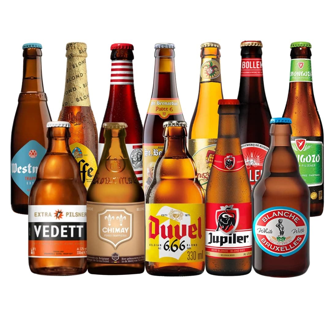 Belgian Craft Beer Mixed Case with Glass (12 Pack)