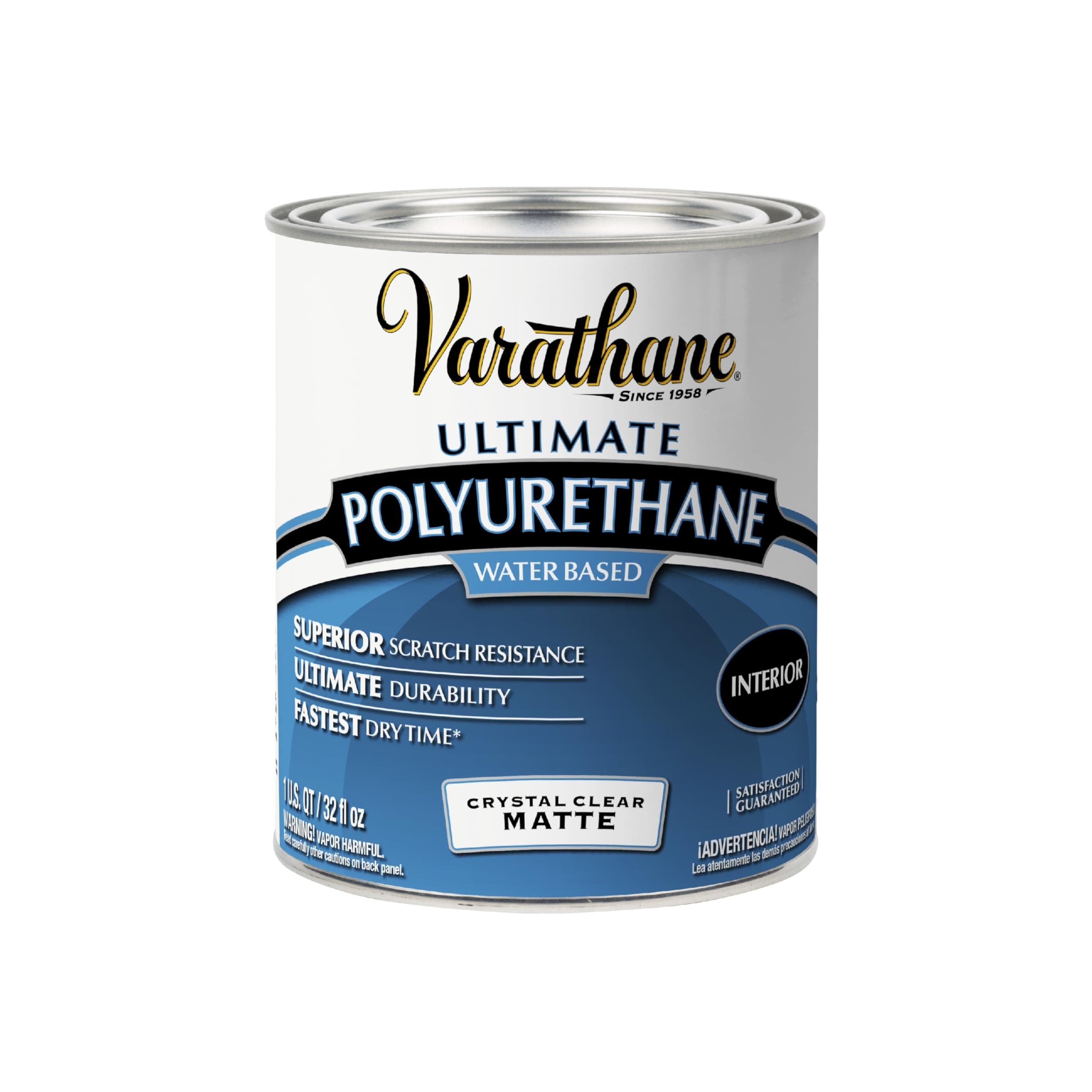 Varathane Rust-Oleum 262074 Polyurethane Clear Interior Matte Finish, 1 Qt, 2 Piece