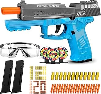 Toy Gun with Automatic Reloading Rebound Shell Ejecting and Soft Foam Blaster, Ideal for Shooting Games, Education Model Toys, Gift for Kids Boys Girls