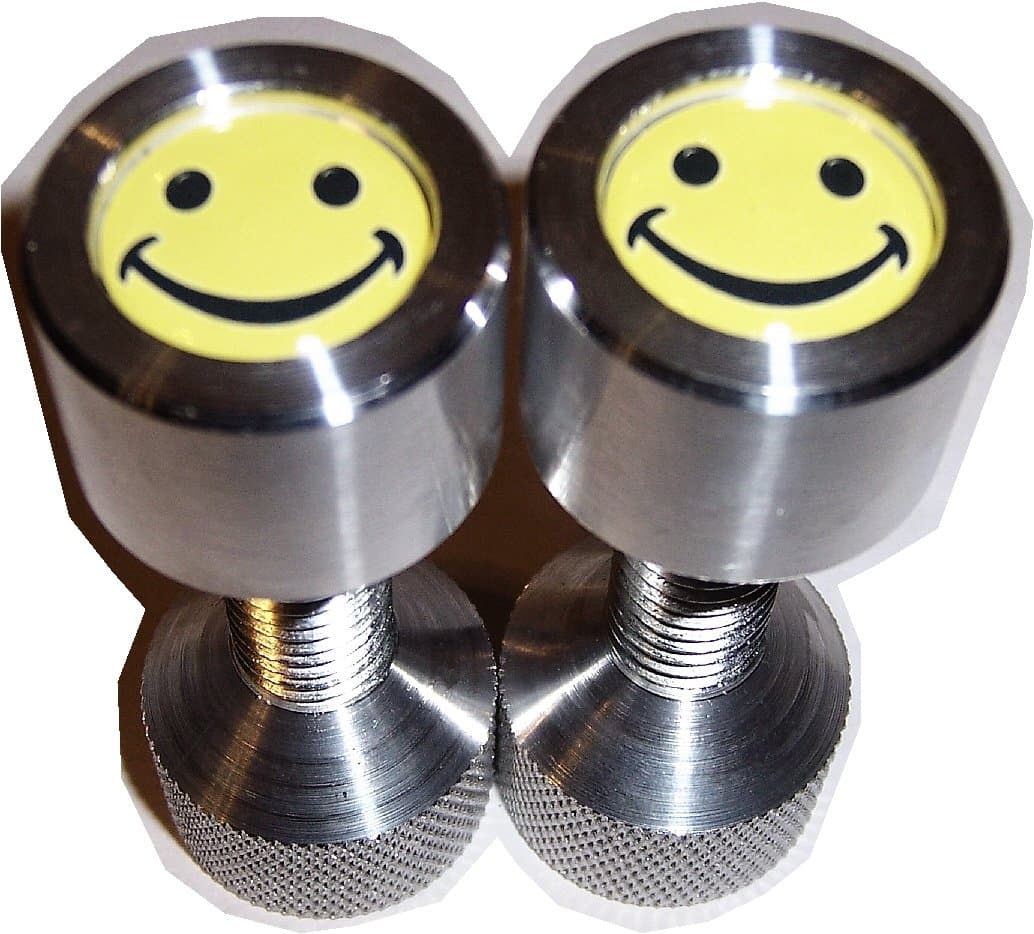 Two Hole Pins. Small. 1/2" X 1-1/8". Flange Pins. Smily Face.