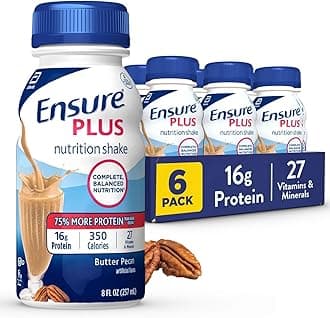 Plus Butter Pecan Nutrition Shake | Meal Replacement Shake | Ready To Drink | 16g Protein and 27 Vitamins and Minerals | 8 fl oz - 6 Pack