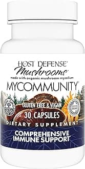 Host Defense MyCommunity Capsules - 17 Species Blend Mushroom Supplement for Immune Support - Herbal Aid with Lion's Mane, Reishi, Chaga, Cordyceps, Turkey Tail & More - 30 Capsules (15 Servings)*