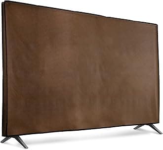 kwmobile Dust Cover for 55" TV - Fabric Case TV Protector for Indoor Flat Screen TVs - Dark Brown