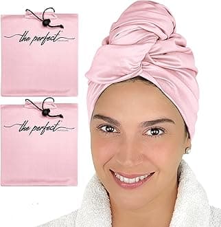 THE PERFECT HAIRCARE Microfiber Hair Towels Wrap for Women - Smooth as Silk - Anti-Frizz for Curly, Wavy, Straight Hair Girls - Plopping Essential - Fast Drying - Easier to Use Than a T-Shirt - 2 pack