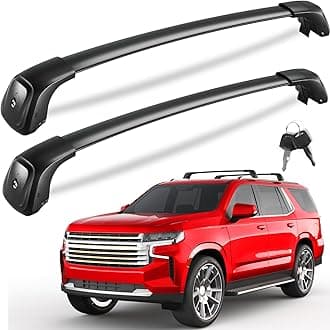 KINGGERI Lockable 350lbs Roof Rack Cross Bars Compatible with 2021 2022 2023 2024 2025 2026 Chevy Tahoe & Chevrolet Suburban & GMC Yukon XL & Cadillac Escalade ESV, Heavy Duty Rooftop Aluminum
