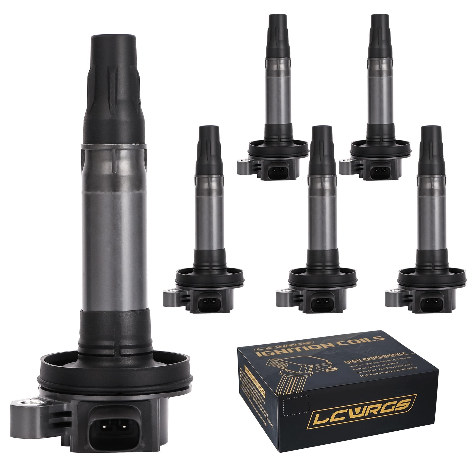 LCWRGS Set of 6 Ignition Coil Pack for Ford Edge Explorer Taurus Flex Lincoln MKZ MKS MKX Mazda CX-9 2007 2008 2009 2010 2011 2012 2013 2014 2015 Coils 3.5 3.7 OE# UF553