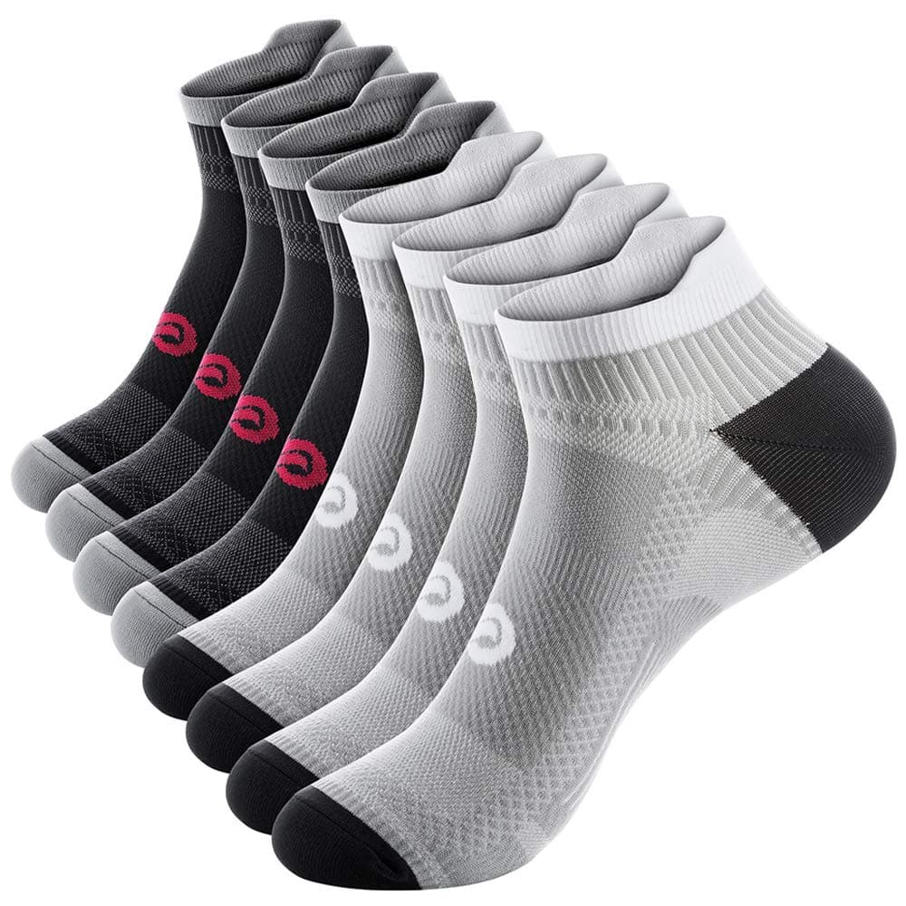 PAPLUS Compression Socks for Men & Women, 2/4/6 Pairs Ankle Running Socks with Arch Support, Ankle Support, Plantar Fasciitis