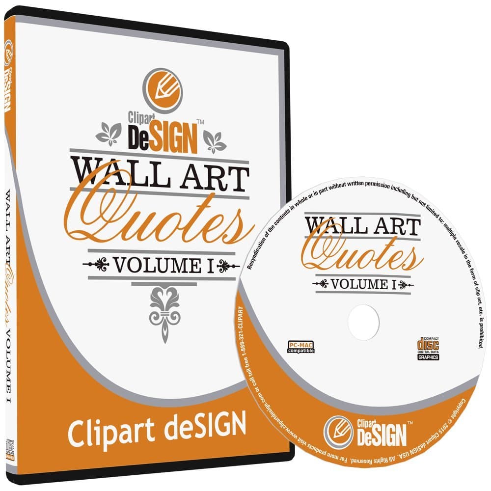 Wall Art Decal Quotes Clipart-Vinyl Cutter Plotter Images-Vector Clip Art Graphics CD