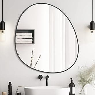 WallBeyond Asymmetrical Mirror, Irregular Wall Mirror, Abstract Wall Mirrors Decorative for Bedroom Living Room Entryway Hall, Unique Wall Mirror 28" H x 26" W, Black