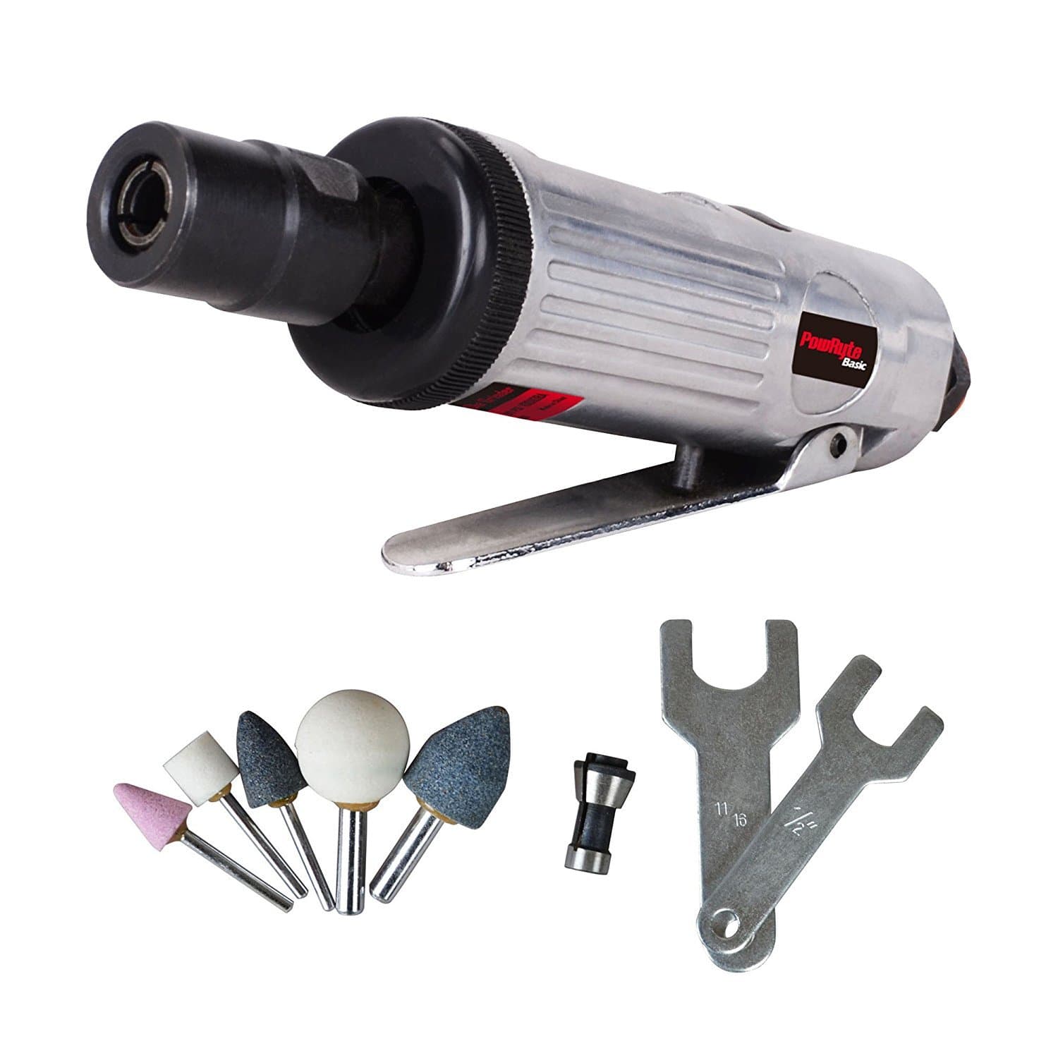 PowRyte Basic 100371 1/4-Inch Mini Straight Air Die Grinder Kit