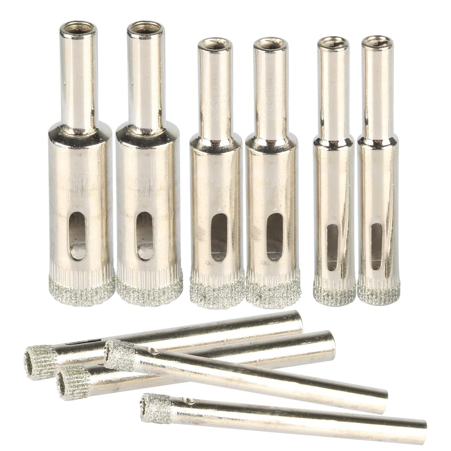 Yakamoz 10Pcs Diamond Core Drill Bit Set Tile Glass Drill Bits Ceramic Hole Saw Cutter for Glass Ceramic Tlies Porcelain Granite Marble Stone Drilling Holes