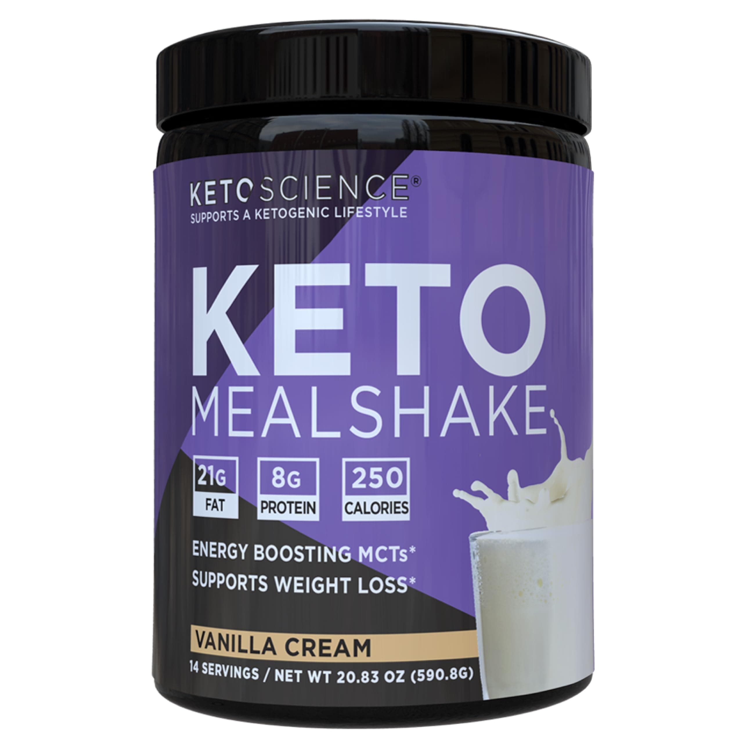 Keto Science Ketogenic Meal Shake Natural Vanilla | Meal Replacement Shake | Helps Boost Energy Levels Naturally | Increased Metabolism & Weight Loss | 14 Servings 590 Grams