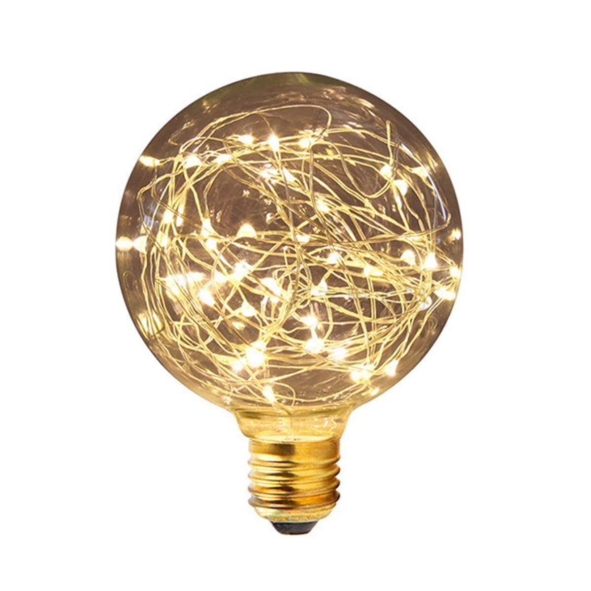 G95 Vintage Edison Bulb LED Warm White Firework Light Bulb E27 Base 3W 300LM Antique Filament Globe Spiral Design LED Lights for Home Festival Decorative (Warm White)