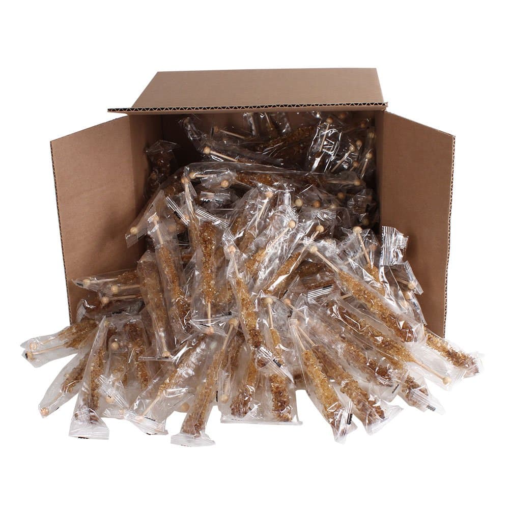 Extra Large Rock Candy Sticks: 144 Root Beer Lollipop - Brown Rock Candy Sticks - Individually Wrapped - Espeez Rock Candy Sticks for Candy Buffet, Birthdays, Weddings, Receptions and Baby Shower