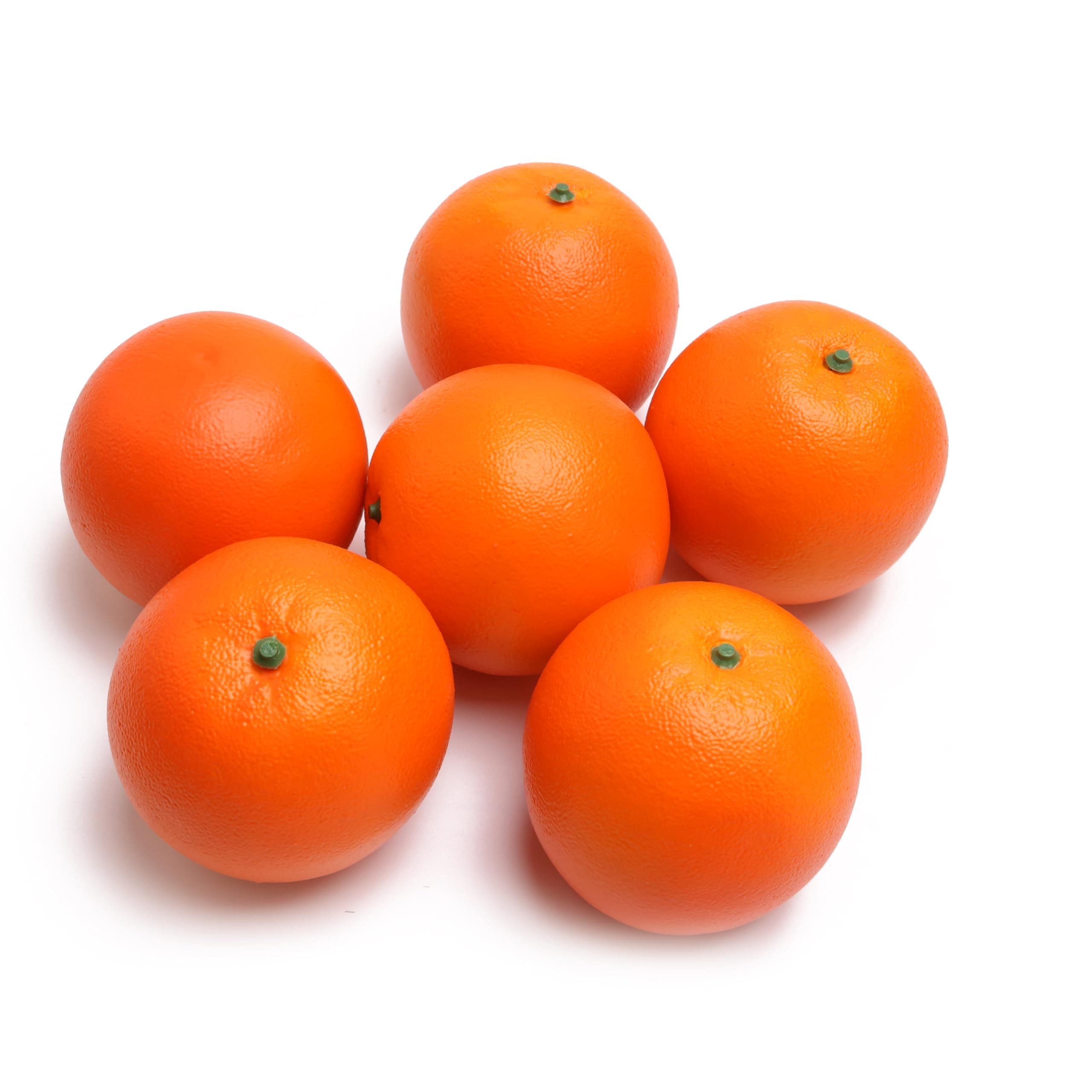 Caihao 6PCS Simulation Plastic Oranges, Yellow Fake Oranges, Decorative Fruit Bowls, Used for Furniture Decoration, Kitchen Decoration, Window Display and Photo Props