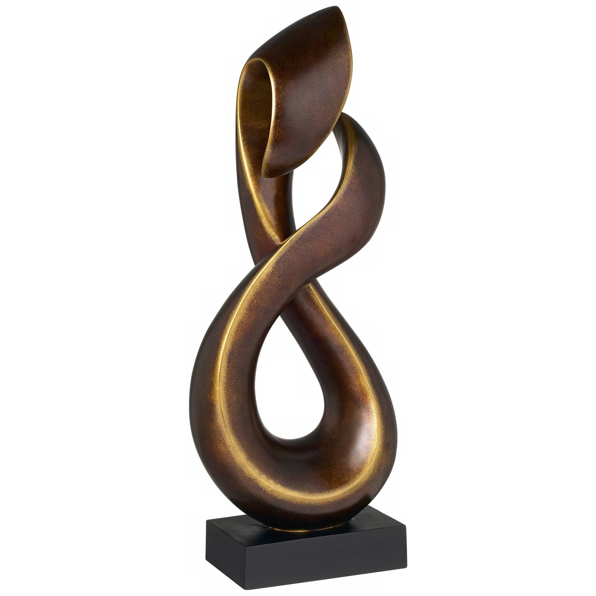Studio 55DOpen Infinity Sculpture moderne Finition dorée 26 1/4"