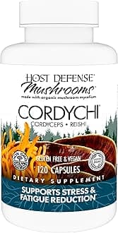 Host Defense CordyChi Capsules - Energy & Immune Support Supplement - Cordyceps & Reishi Mushroom Supplement for Relaxation & Respiratory Support - Aids Against Tiredness - 120 Capsules (60 Servings)*