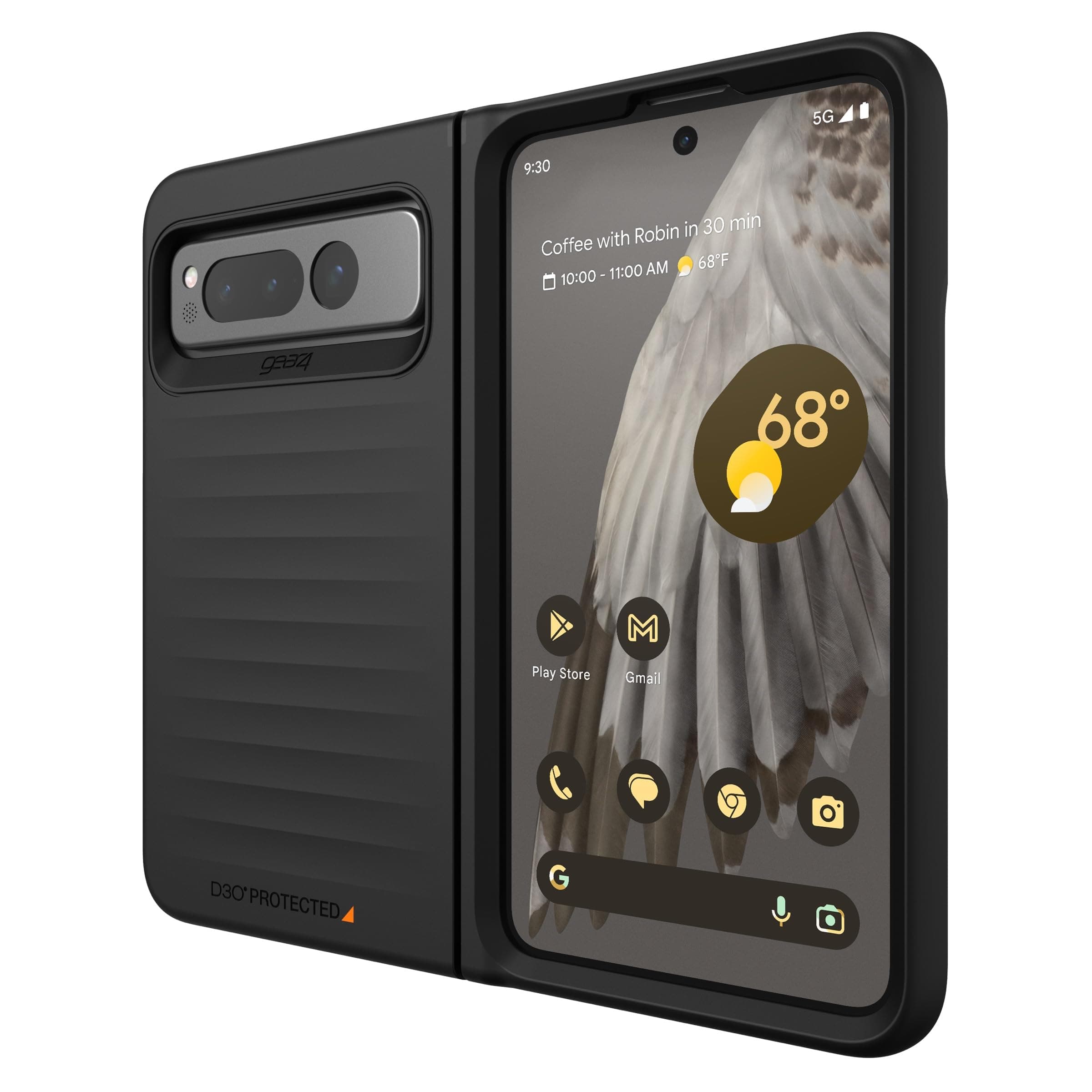 ZAGG Gear4 Bridgetown Google Pixel Fold Case - Slim, Hinge-Protective Design Reinforced with D3O Bio, 10ft Drop Protection