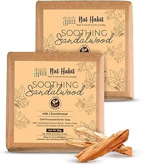 Sandalwood De-Tan Soap |Body Tan Removal Soap for Women & Men | Cold Processed Sandal for Tanning, Skin Brightening & Scar Reduction | Handmade & Anti Tan with Rakt Chandan | 125g x 2