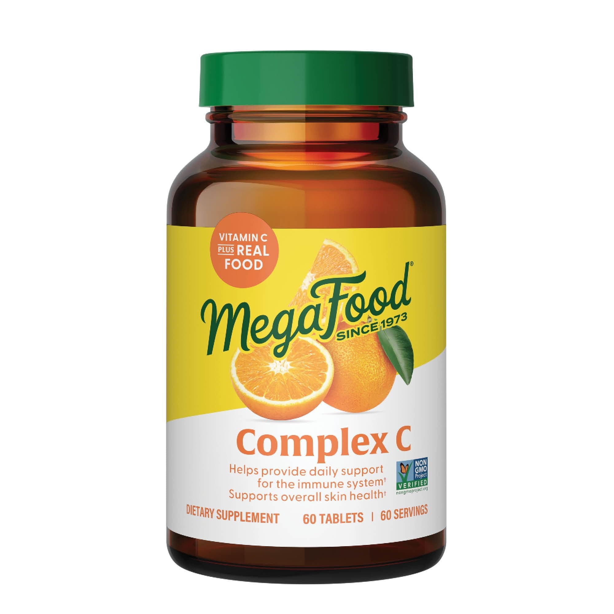 Complex C - Immune Support - A Daily Dose of Vitamin C Delivered With Real Food - Vegan - Non-GMO - Gluten Free, Made Without 9 Food Allergens - 60 Tabs