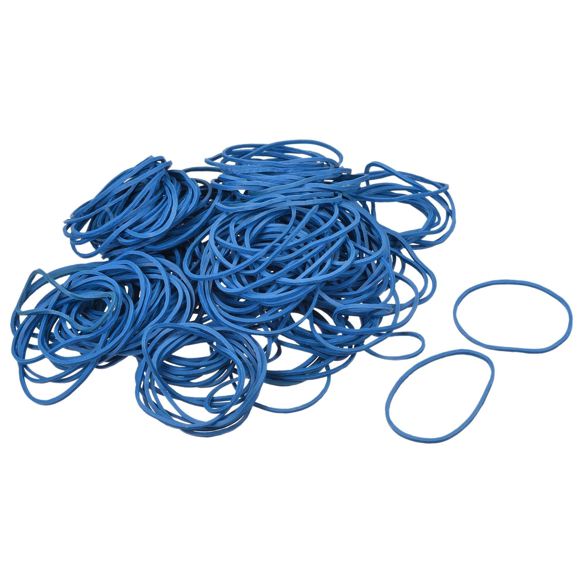 sourcing map Rubber Band Stretchable Rubber Elastic Band Blue 1.5inch Dia 0.06inch Thick for Home Office Pack of 350