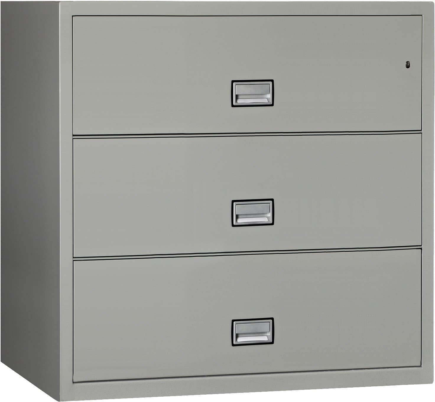 Phoenix Lateral 44 inch 3-Drawer Fireproof File Cabinet with Lock, Water Seal, Gray