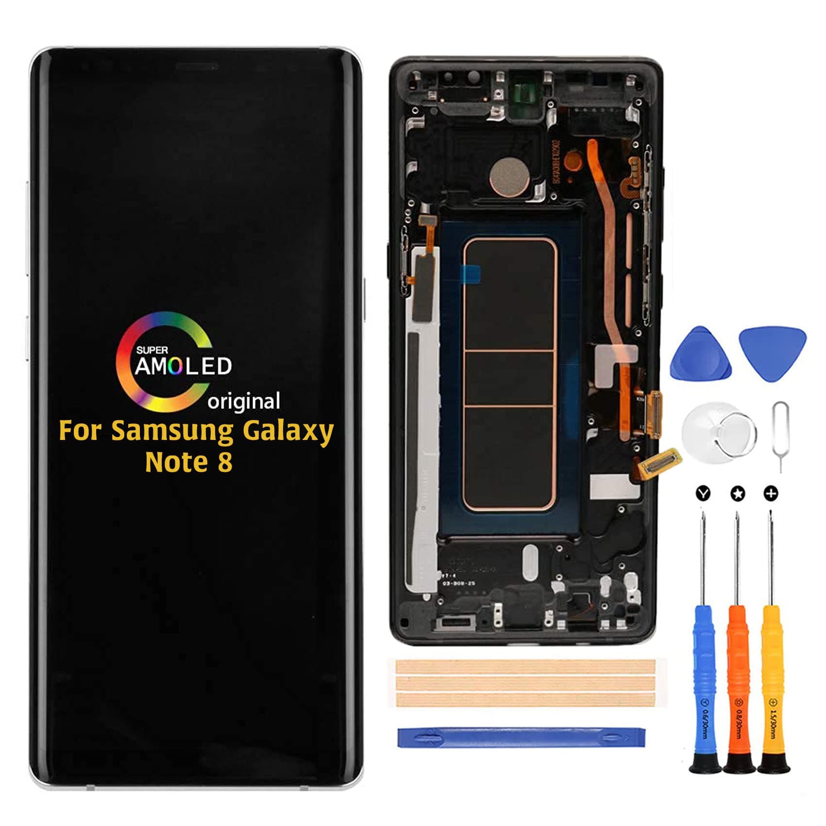 A-MIND Original OEM for Samsung Galaxy Note 8 N950 LCD Screen Replacement (with Black Frame) SM-N9500 N950F/DS/W/U LCD Display Touch Screen Digitizer Assembly Parts,with Tools